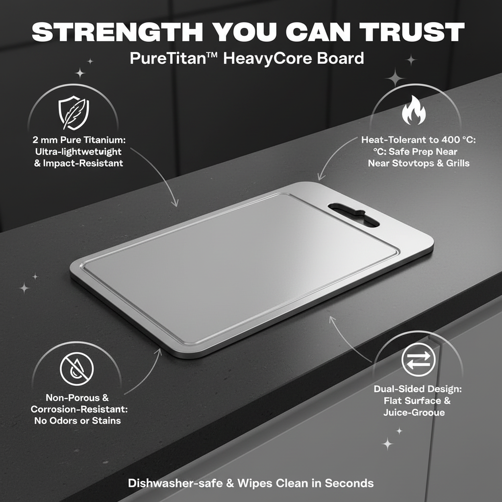 PureTitan™ HeavyCore Board – Full-Gauge Titanium Prep Board
